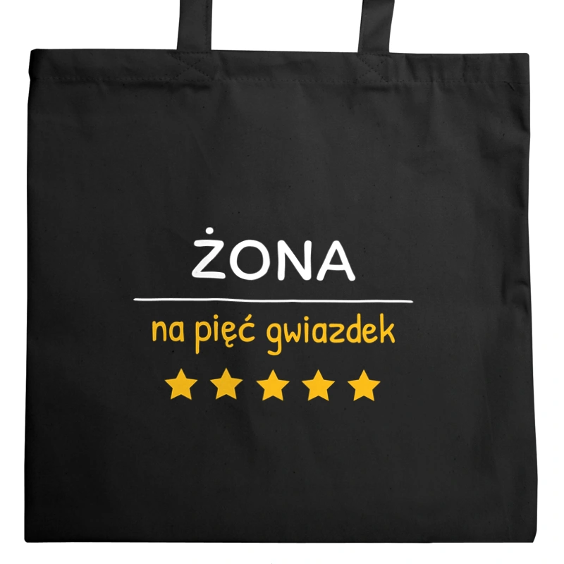 Żona Na 5 Gwiazdek - Torba Na Zakupy Czarna