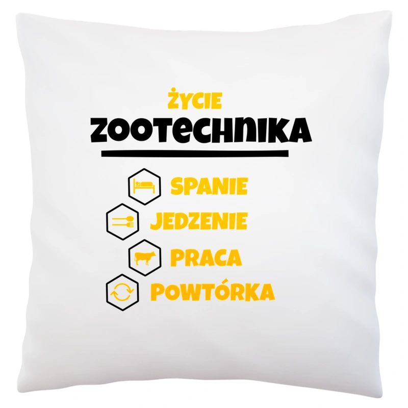 Zootechnik - Spanie Jedzenie - Poduszka Biała