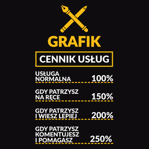 Grafik - Cennik Usług - Męska Koszulka Czarna