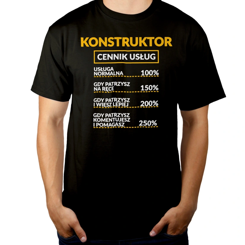 Konstruktor - Cennik Usług - Męska Koszulka Czarna