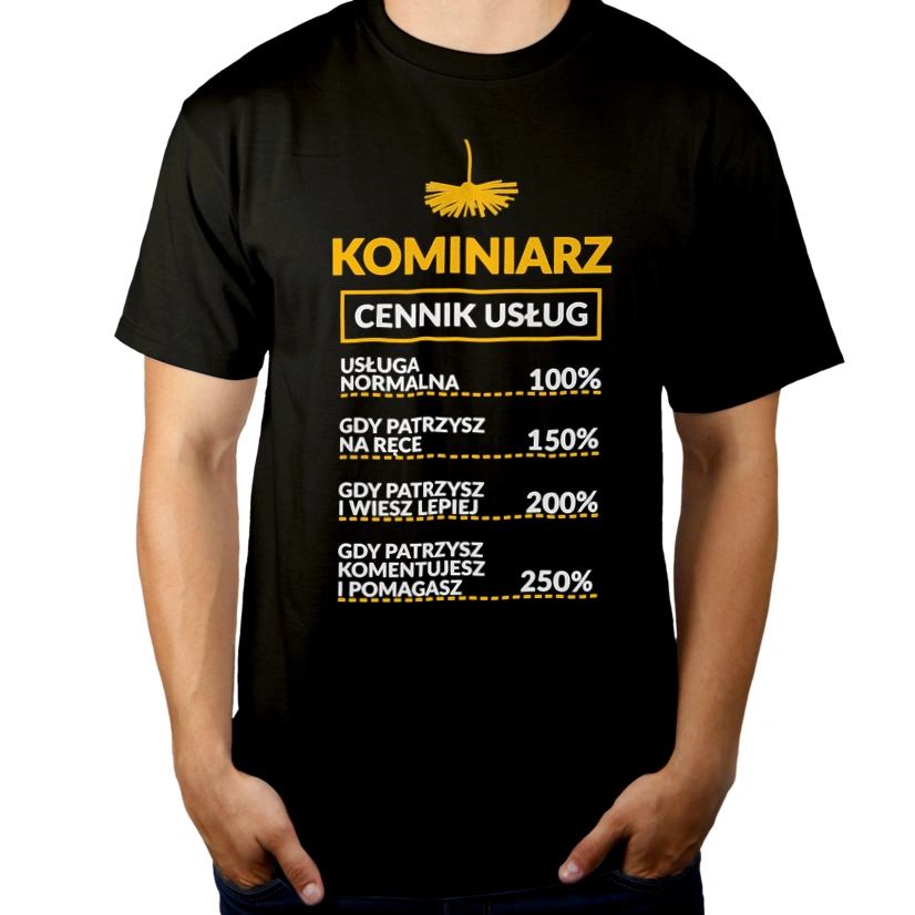 Kominiarz - Cennik Usług - Męska Koszulka Czarna