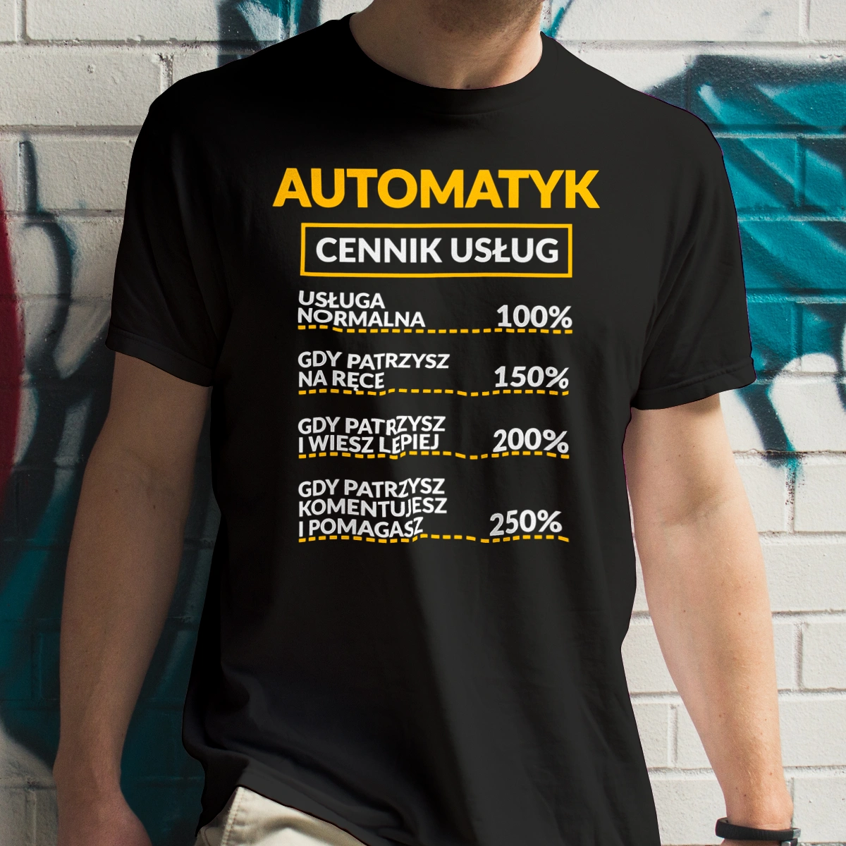 Automatyk - Cennik Usług - Męska Koszulka Czarna