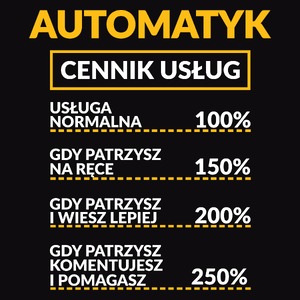 Automatyk - Cennik Usług - Męska Koszulka Czarna