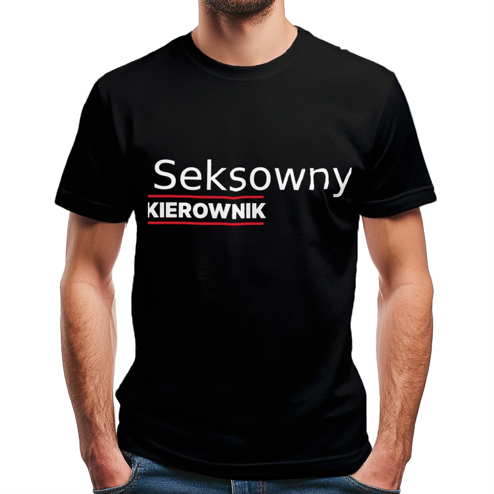 Seksowny Kierownik - Męska Koszulka Czarna