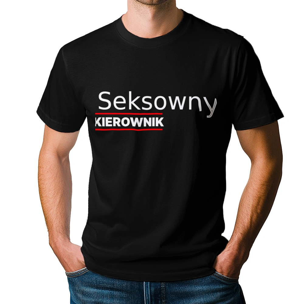 Seksowny Kierownik - Męska Koszulka Czarna