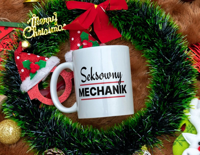 Seksowny Mechanik - Kubek Biały