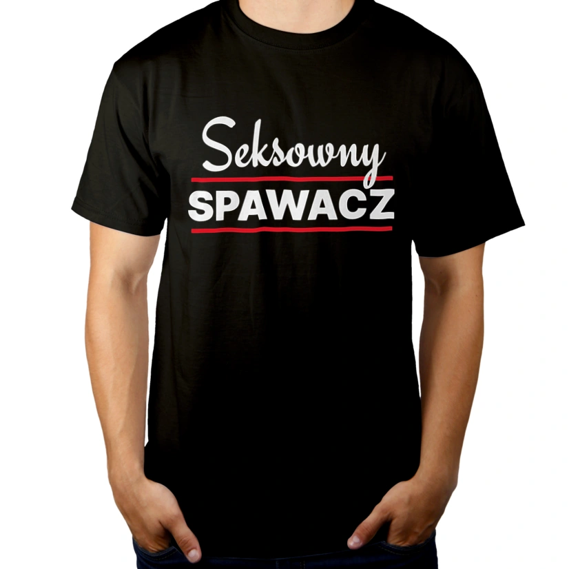 Seksowny Spawacz - Męska Koszulka Czarna