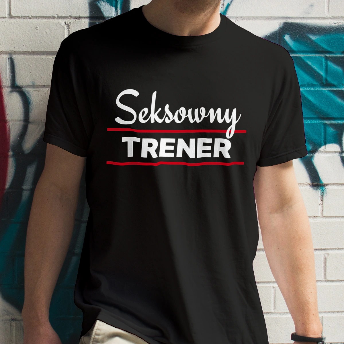 Seksowny Trener - Męska Koszulka Czarna