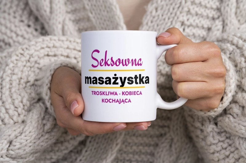 Seksowna Masażystka - Kubek Biały