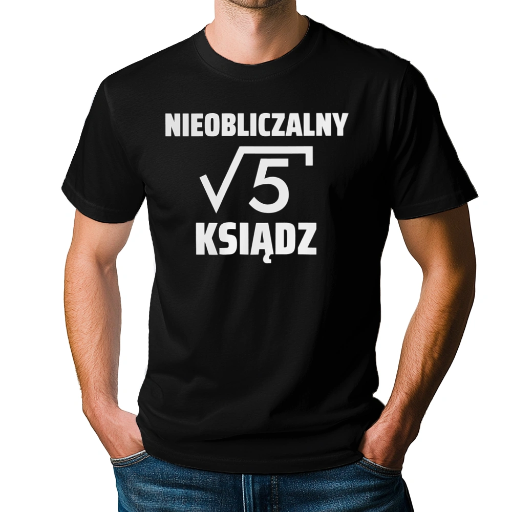 Nieobliczalny Ksiądz - Męska Koszulka Czarna