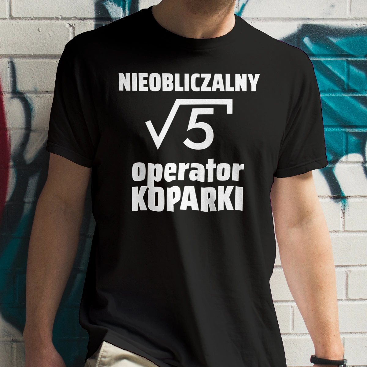 Nieobliczalny Operator Koparki - Męska Koszulka Czarna