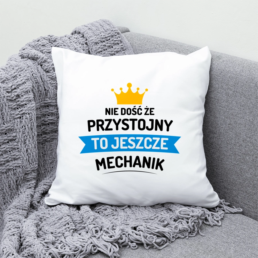 Przystojny Mechanik - Poduszka Biała