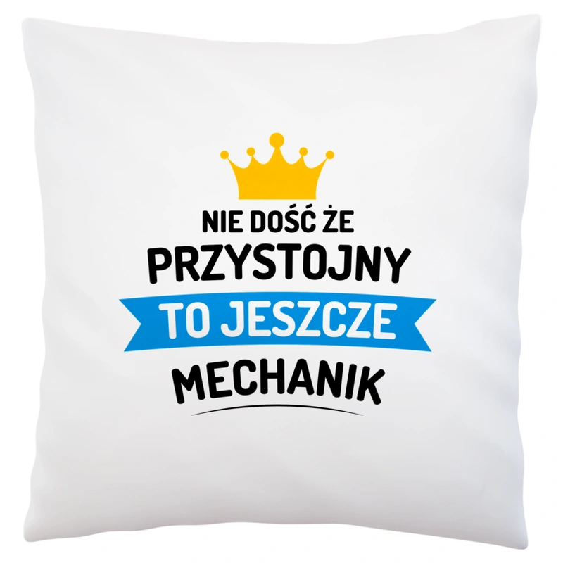 Przystojny Mechanik - Poduszka Biała