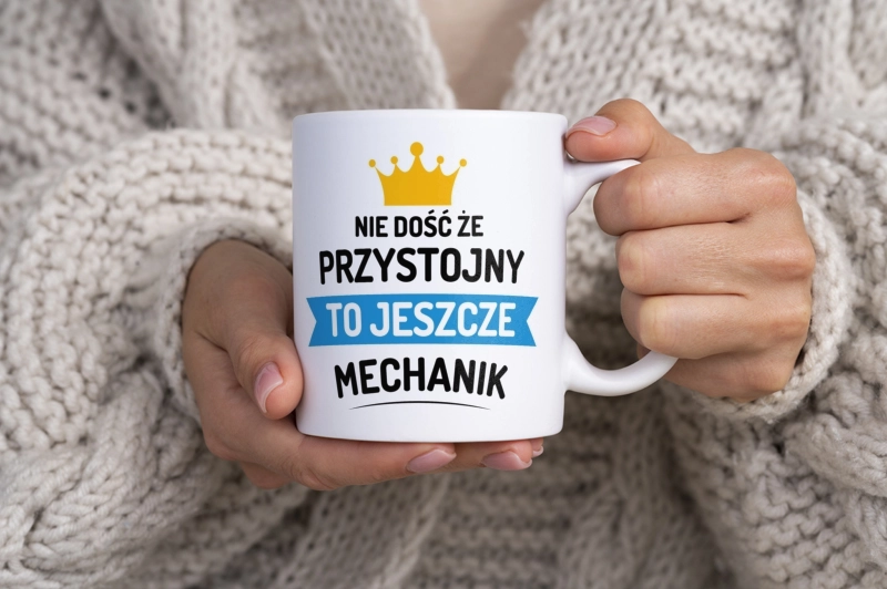 Przystojny Mechanik - Kubek Biały