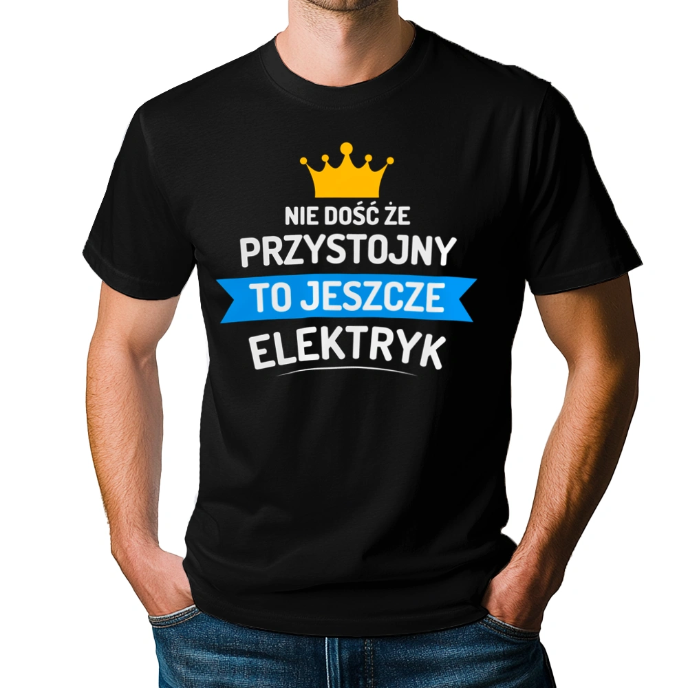 Przystojny Elektryk - Męska Koszulka Czarna