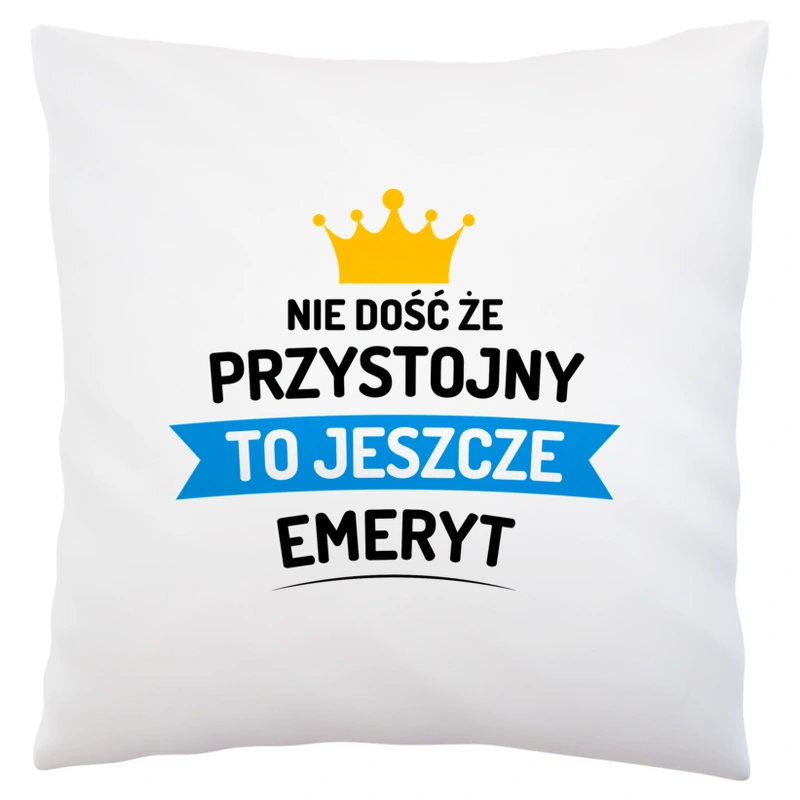 Przystojny Emeryt - Poduszka Biała