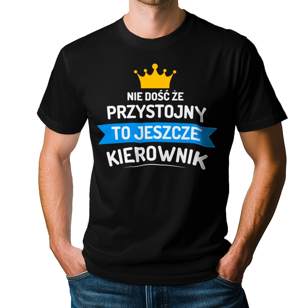 Przystojny Kierownik - Męska Koszulka Czarna