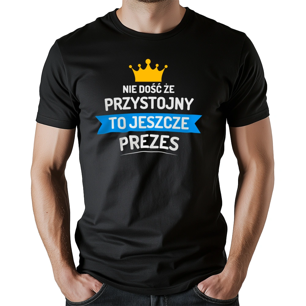 Przystojny Prezes - Męska Koszulka Czarna