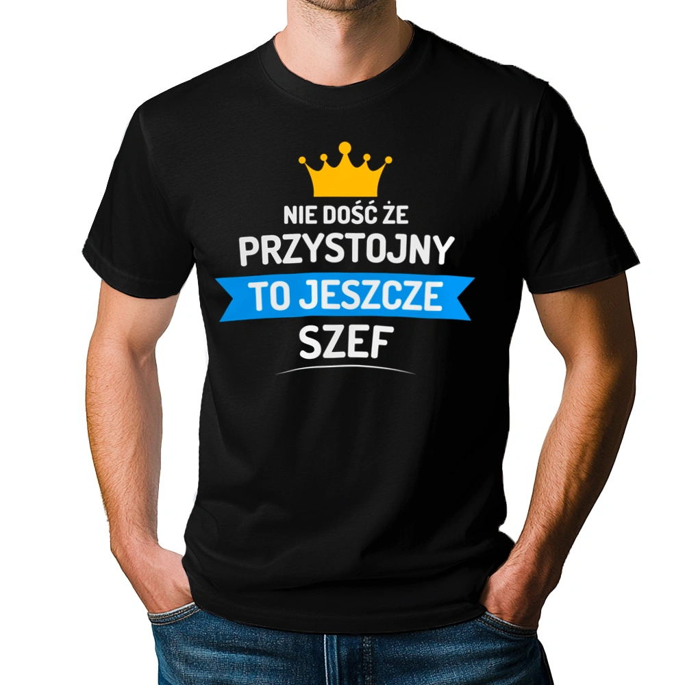 Przystojny Szef - Męska Koszulka Czarna