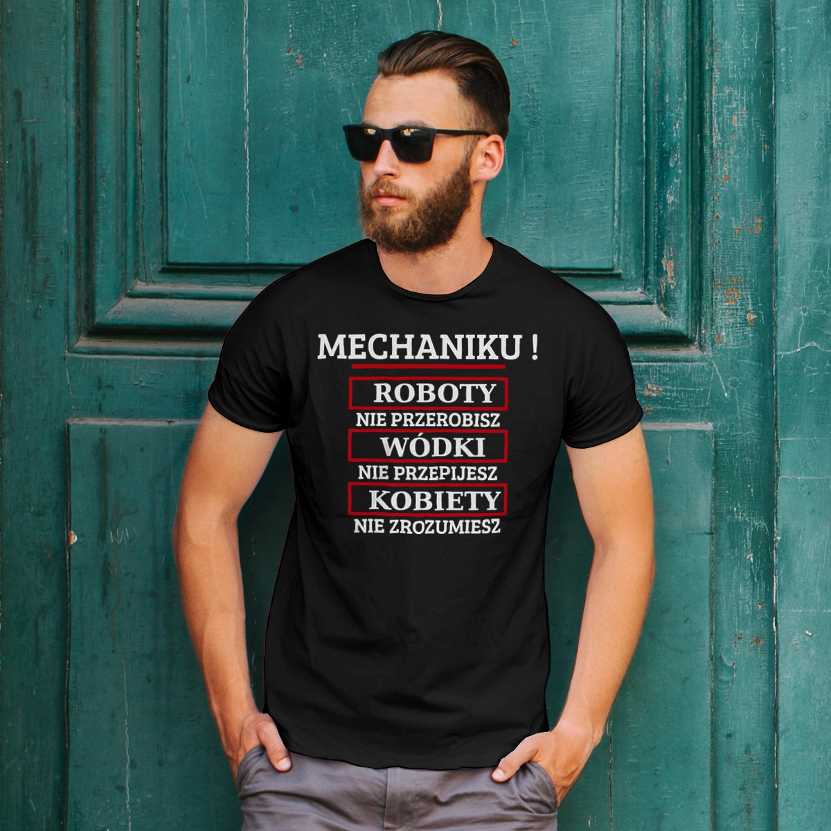 Mechaniku! Roboty Nie Przerobisz! - Męska Koszulka Czarna