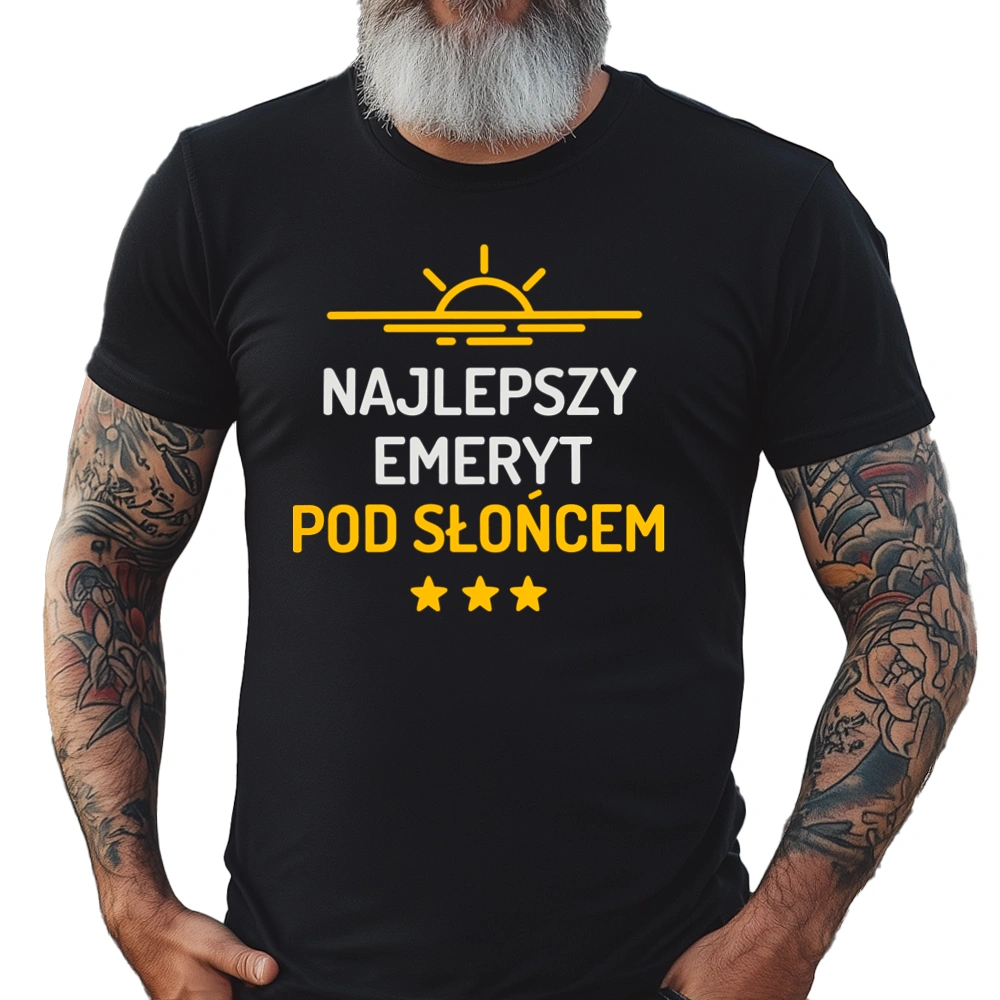 Najlepszy Emeryt Pod Słońcem - Męska Koszulka Czarna