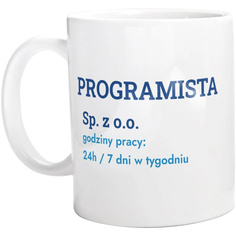 Programista Sp. Z O.o. Godziny Pracy - Kubek Biały