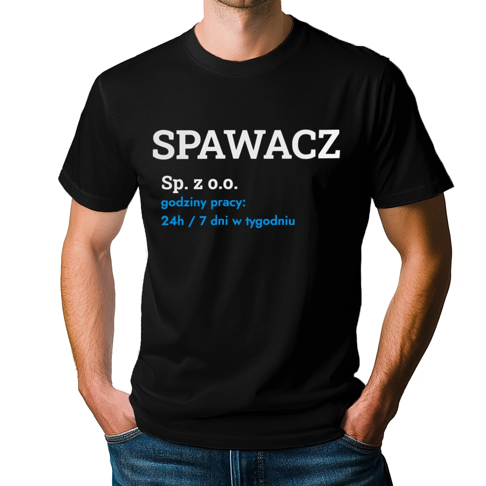 Spawacz Sp. Z O.o. Godziny Pracy - Męska Koszulka Czarna