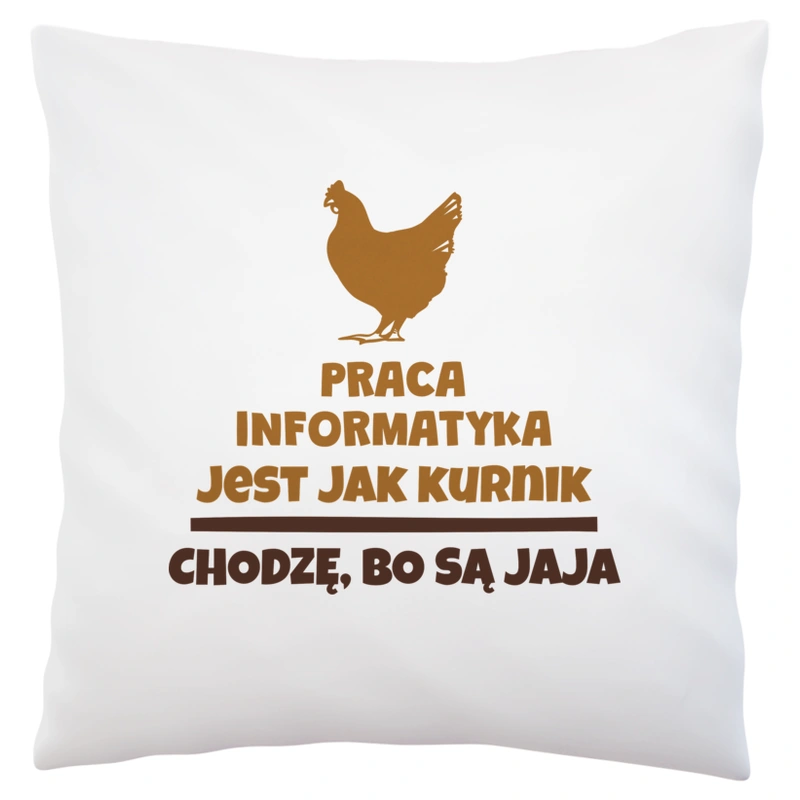 Praca Informatyka Jest Jak Kurnik - Poduszka Biała