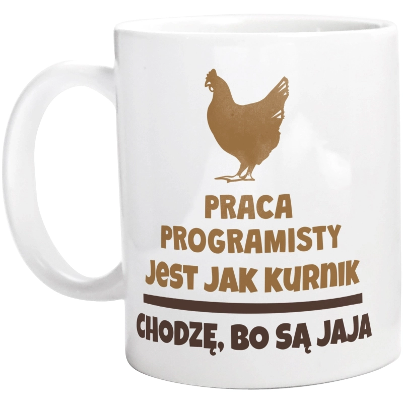 Praca Programisty Jest Jak Kurnik - Kubek Biały