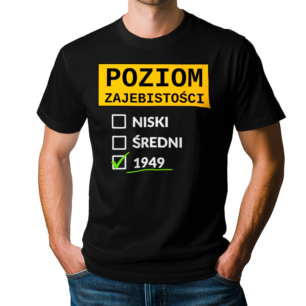 Poziom Za*Ebistości Urodziny 1948 - Męska Koszulka Czarna