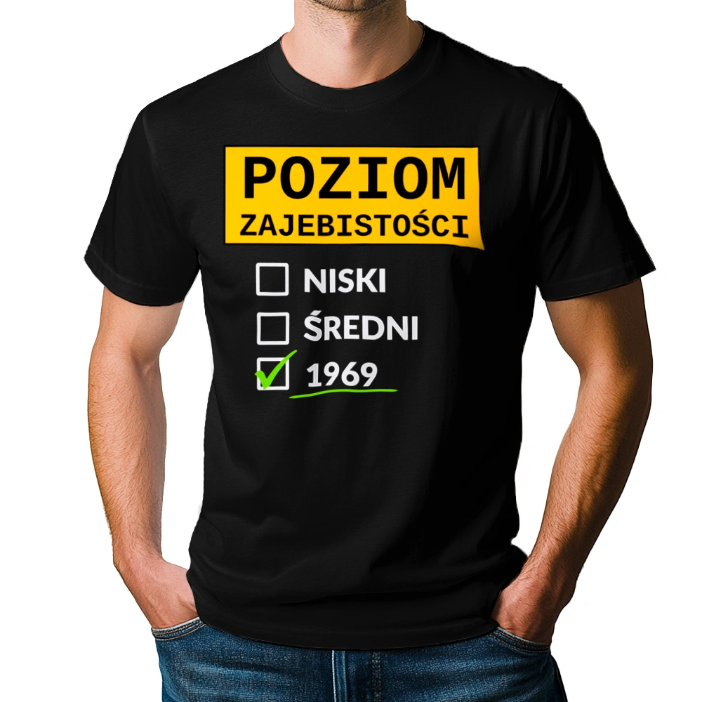 Poziom Za*Ebistości Urodziny 1968 - Męska Koszulka Czarna