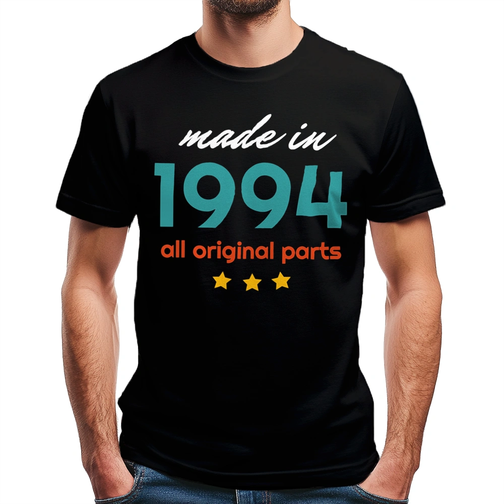 Made In 1993 All Original Parts - Męska Koszulka Czarna