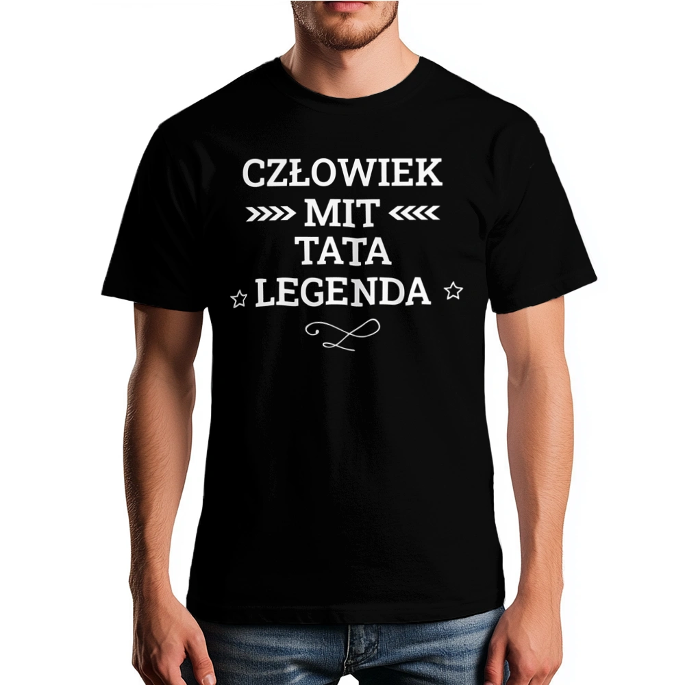 Tata Mit Legenda Człowiek - Męska Koszulka Czarna