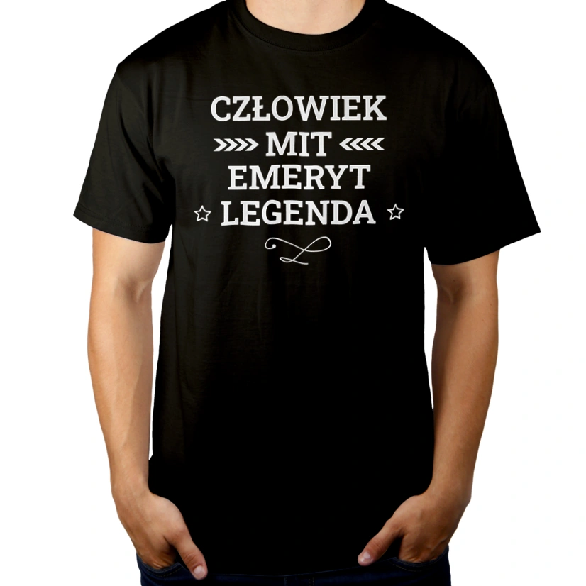 Emeryt Mit Legenda Człowiek - Męska Koszulka Czarna