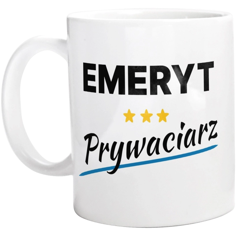 Emeryt Prywaciarz - Kubek Biały