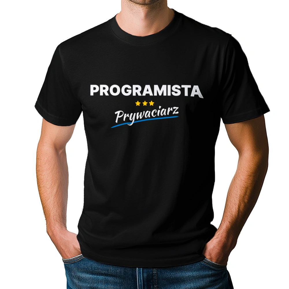 Programista Prywaciarz - Męska Koszulka Czarna