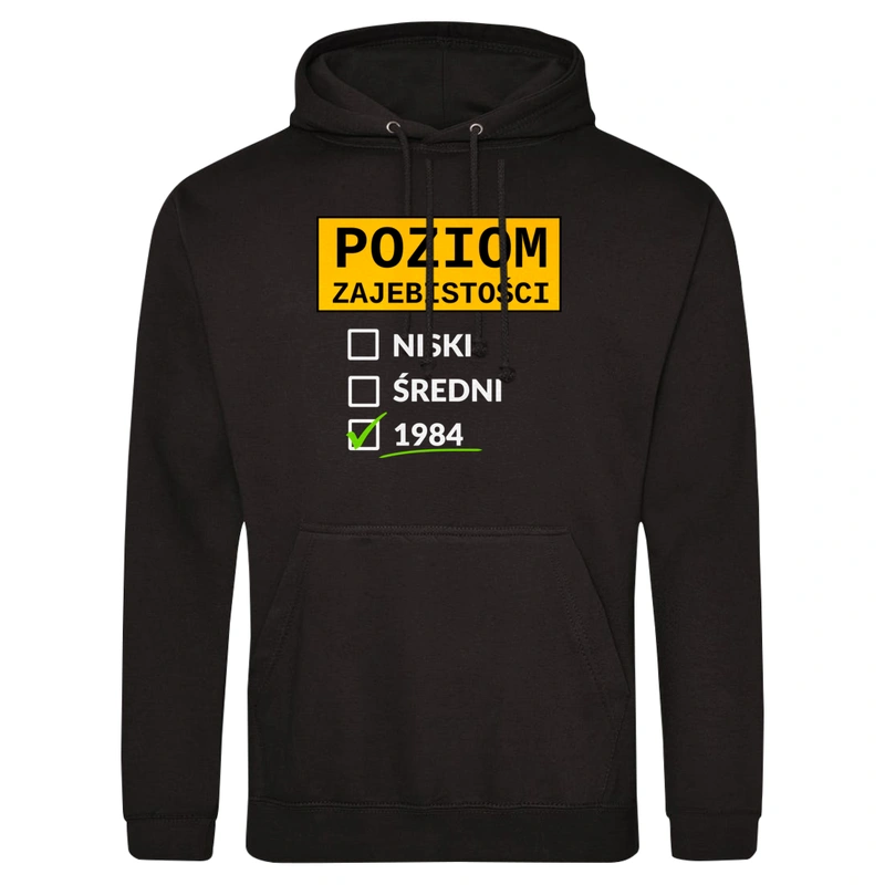 Poziom Za*Ebistości Urodziny 1983 - Męska Bluza z kapturem Czarna