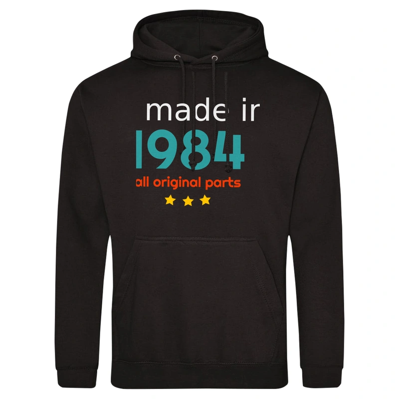 Made In 1983 All Original Parts - Męska Bluza z kapturem Czarna