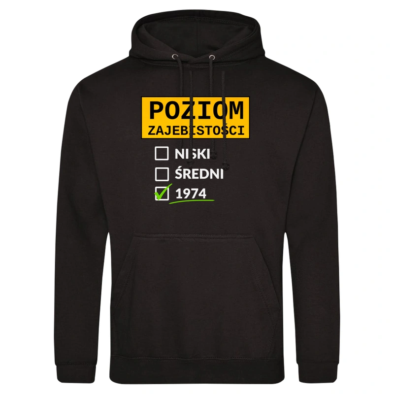 Poziom Za*Ebistości Urodziny 1973 - Męska Bluza z kapturem Czarna