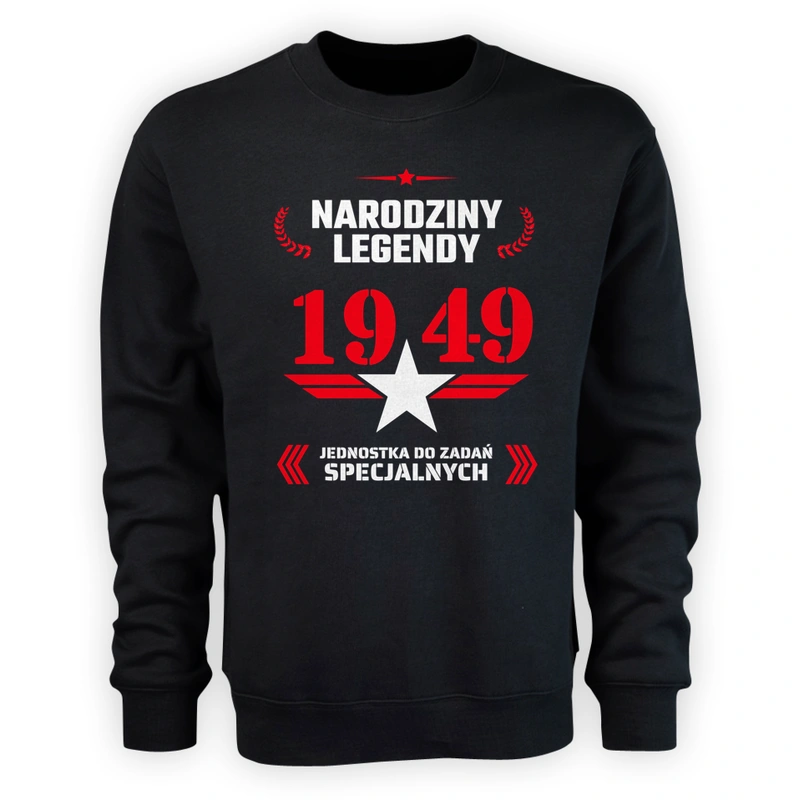 Narodziny Legendy -75 75 Lat - Męska Bluza Czarna