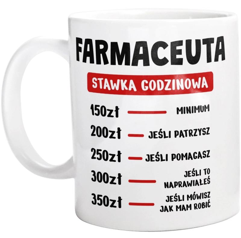 Stawka Godzinowa Farmaceuta - Kubek Biały