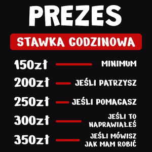 Stawka Godzinowa Prezes - Męska Bluza z kapturem Czarna