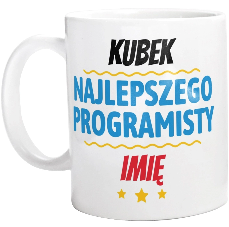 Kubek Najlepszego Programisty Imię Personalizacja - Kubek Biały