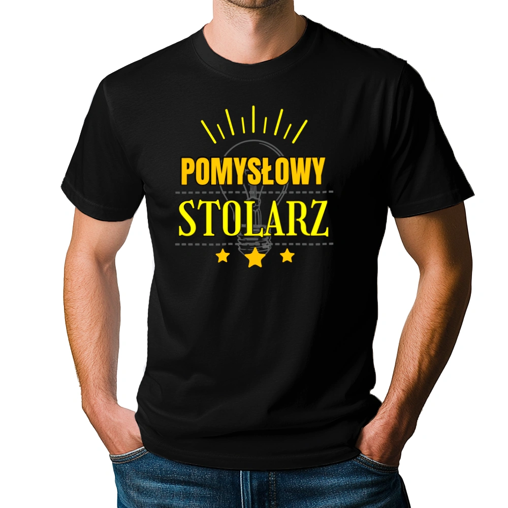 Pomysłowy Stolarz - Męska Koszulka Czarna