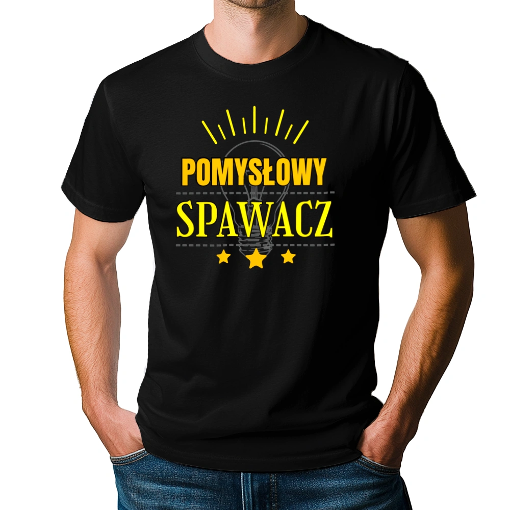 Pomysłowy Spawacz - Męska Koszulka Czarna