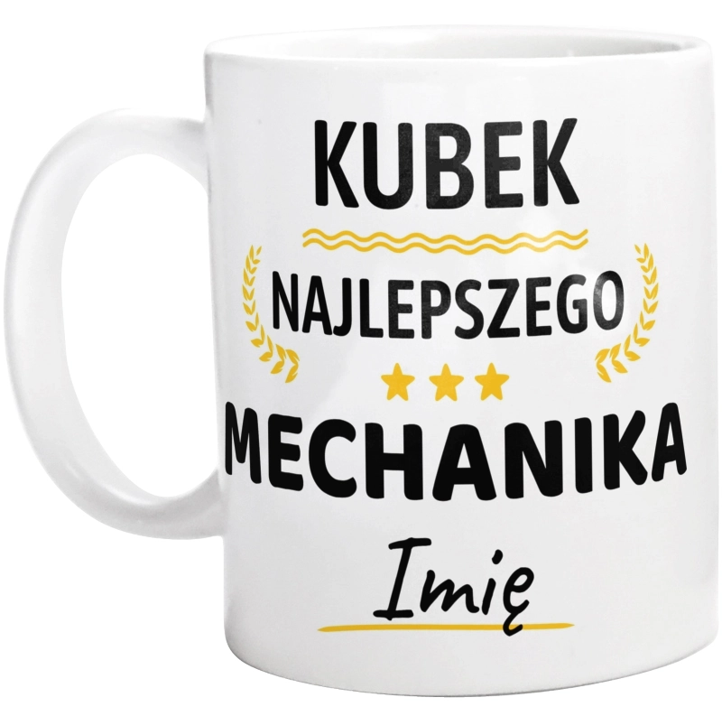 {Modelskind.name_Short} Najlepszego Mechanika Twoje Imię - Kubek Biały