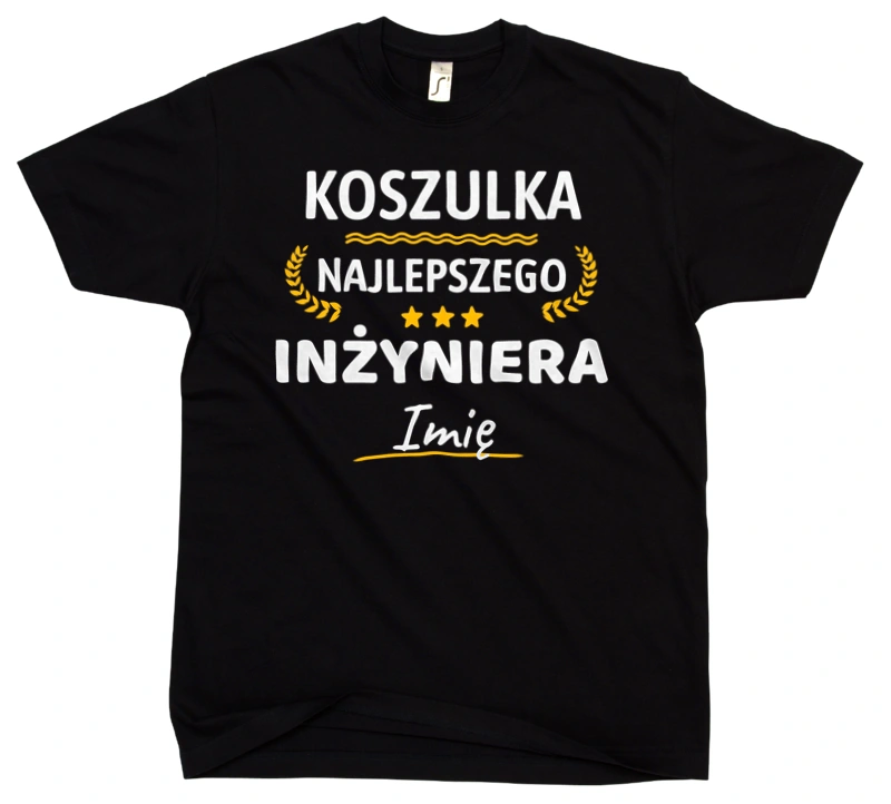 {Modelskind.name_Short} Najlepszego Inżyniera Twoje Imię - Męska Koszulka Czarna