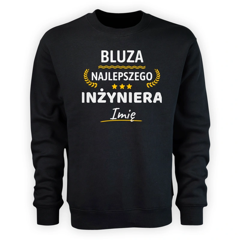 {Modelskind.name_Short} Najlepszego Inżyniera Twoje Imię - Męska Bluza Czarna