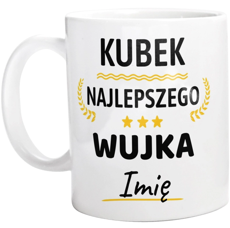 {Modelskind.name_Short} Najlepszego Wujka Twoje Imię - Kubek Biały