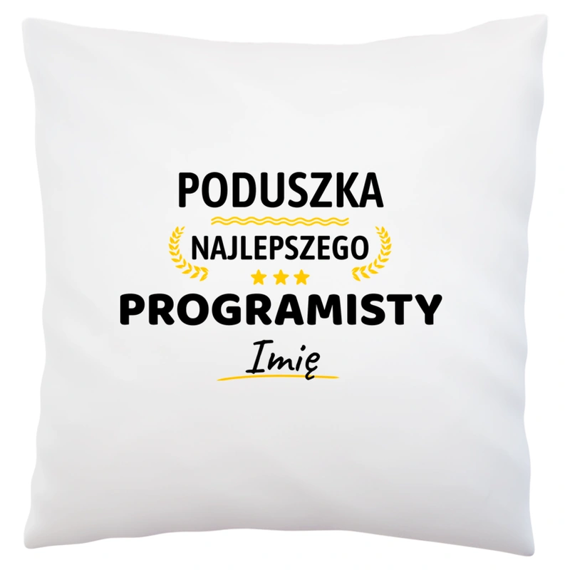 {Modelskind.name_Short} Najlepszego Programisty Twoje Imię - Poduszka Biała